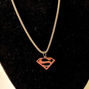 Mens Superman charm necklace new markdown sale